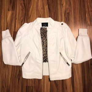 White fo leather jacket